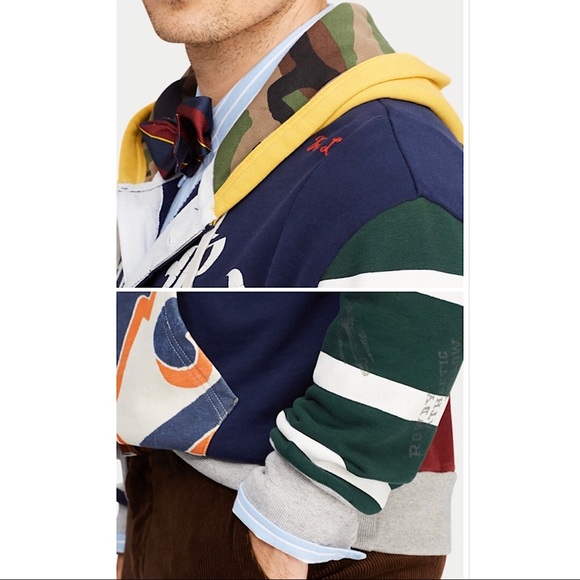 Polo Ralph Lauren Patchwork Rugby Hoodie - Picture 4 of 8